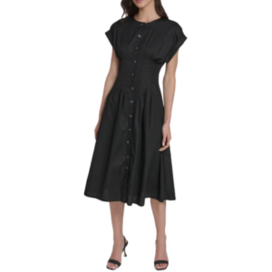 Calvin Klein Pintuck Fit & Flare Shirtdress