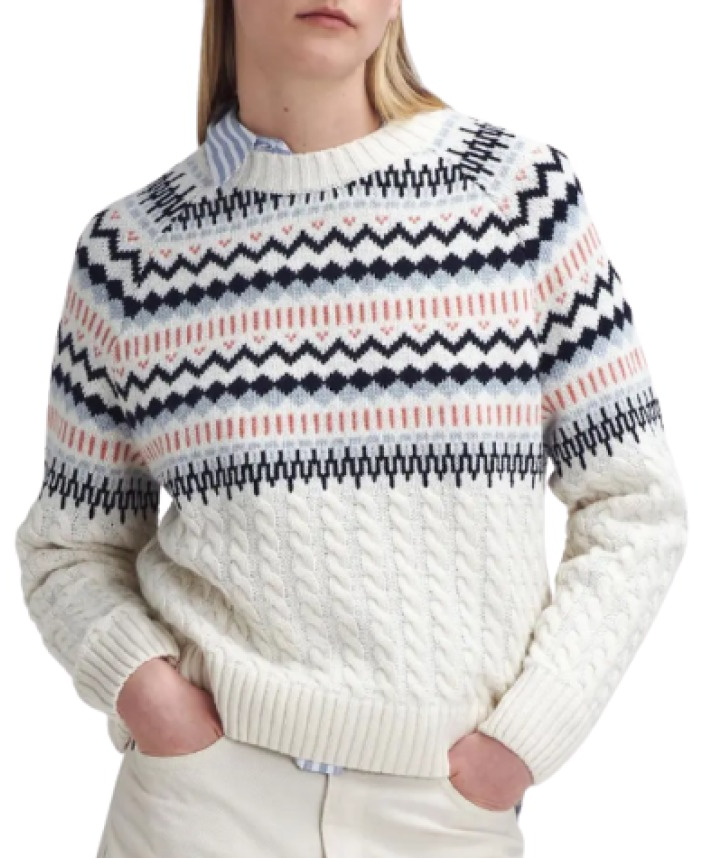 Barbour Marnie Fair Isle Wool Blend Crewneck Sweater