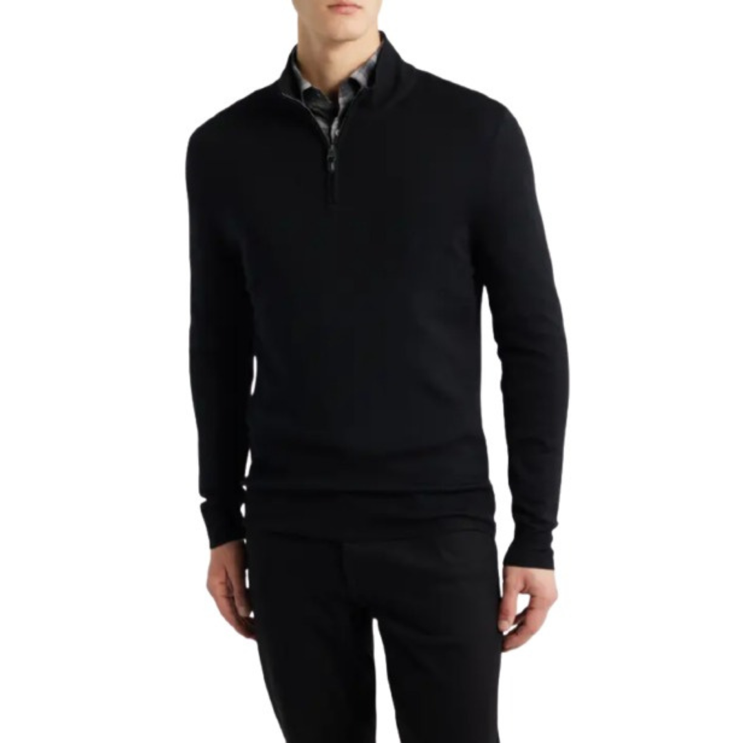 Canali Quarter Zip Wool Blend Men's Sweater