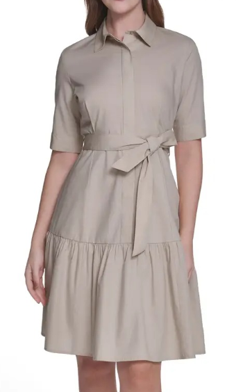 Calvin Klein Short Sleeve Cotton Shirtdress