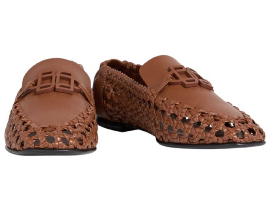Simkhai Dion Embellished Woven Leather Loafers