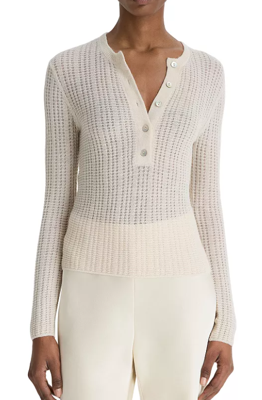 Vince Waffle Knit Henley Sweater