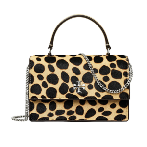 Tory Burch Mini Kira Leopard-Printed Handle Bag