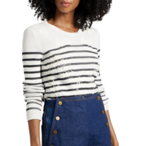 Valentino Garavani Embroidered Striped Sweater