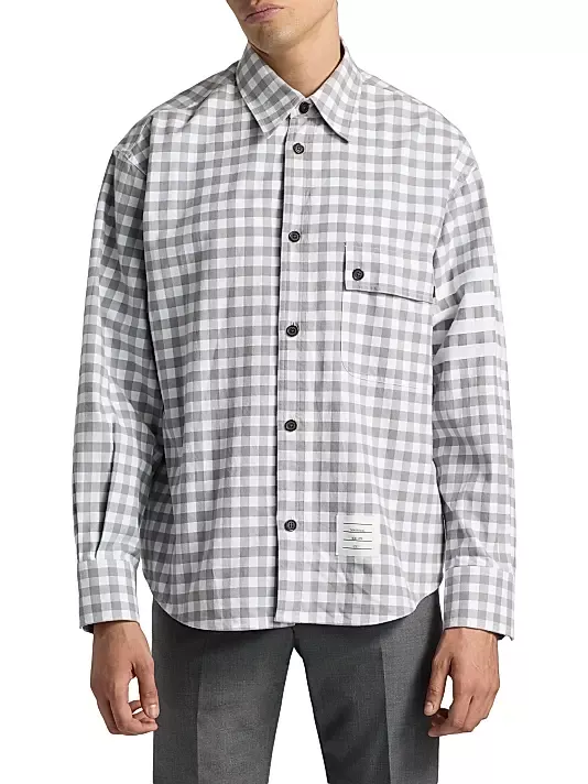 Thom Browne Gingham-Check Flannel Shirt
