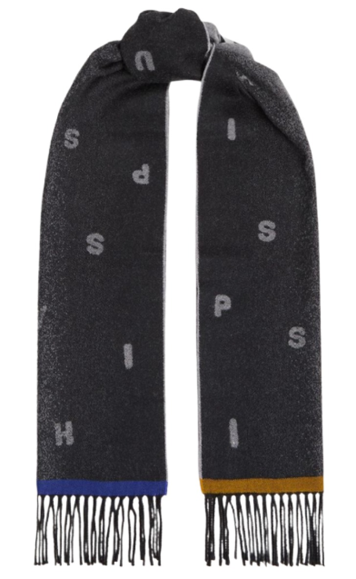 Paul Smith Fringed Wool-Jacquard Scarf