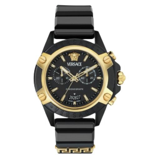 Versace 44mm Swiss Quartz Silicone Watch