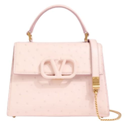 Valentino Garavani Ostrich Effect Leather Tote