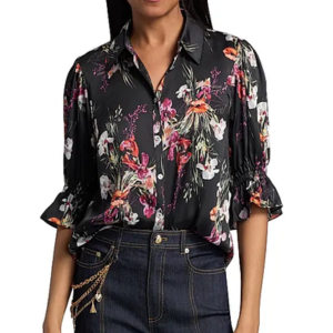 Cinq à Sept Floral Puff Sleeve Shirt