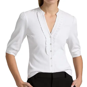 Cinq à Sept Justine Ribbed Cotton Blouse