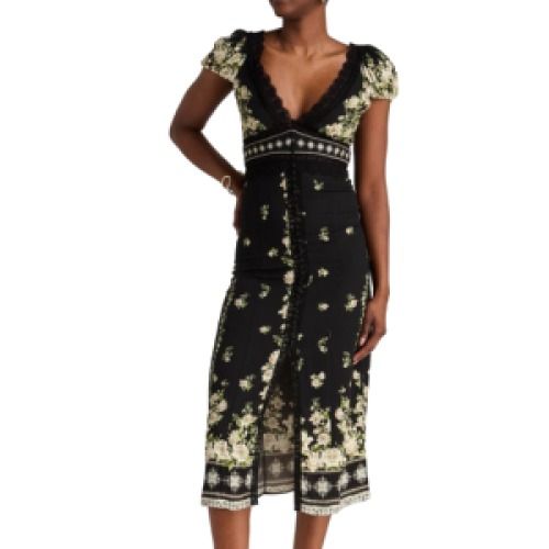 Alice + Olivia Floral Sateen Mini Dress
