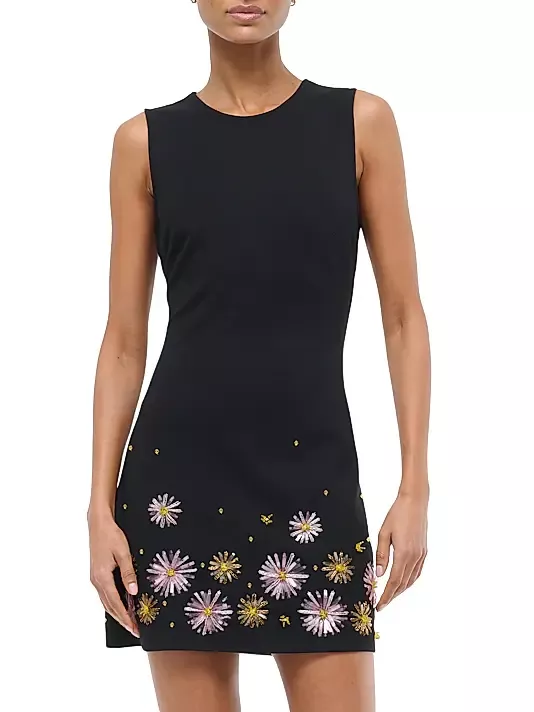 Staud Mercer Glass Beaded Minidress