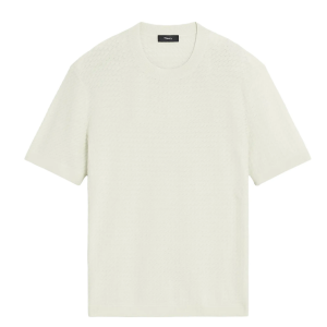 Theory Damian Textured Cotton Crewneck T-Shirt