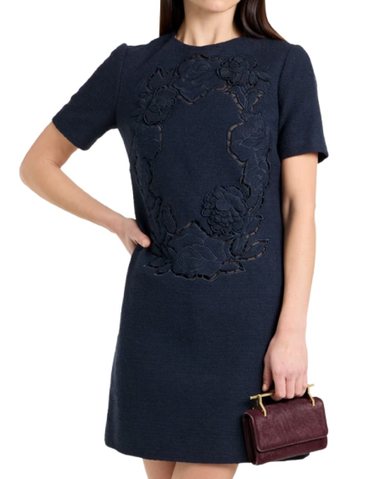 Oscar De La Renta Cotton-Blend Lace Mini Dress