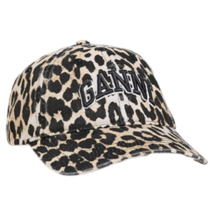 Ganni Leopard Print Canvas Hat