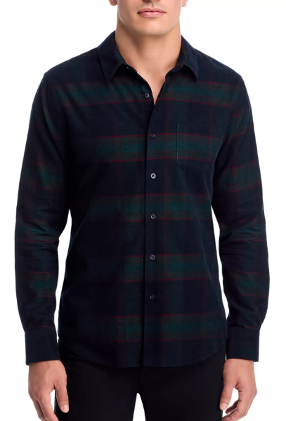 Vince Holme Plaid French Placket Shirt