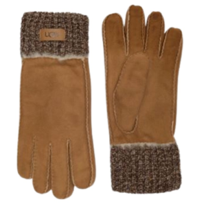 UGG Sheepskin Genuine Shearling & Knit Cuff Gloves