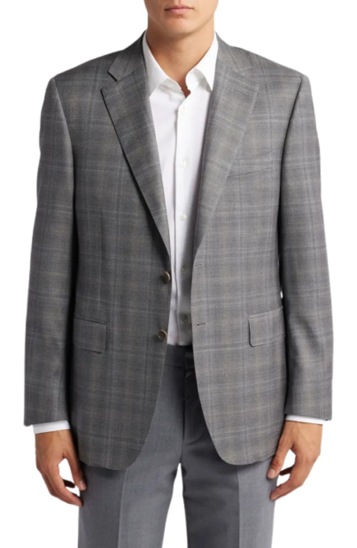 Canali Siena Regular Fit Plaid Wool Sports Coat