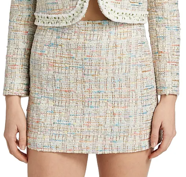 Alice + Olivia Riley Tweed A-Line Miniskirt
