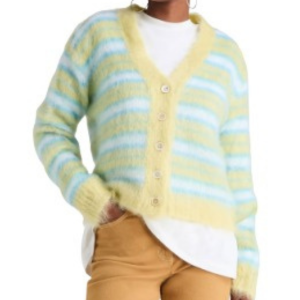 Marni Striped Mohair Blend Cardigan