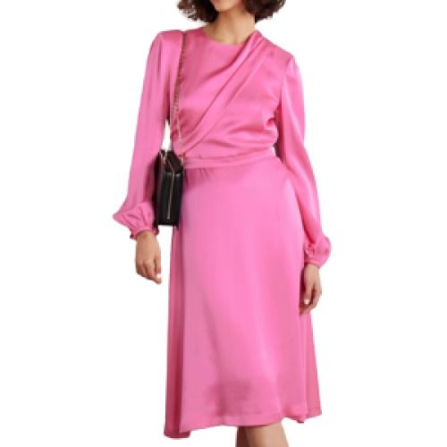 Stella McCartney Draped Satin Midi Dress