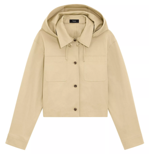 Theory Cotton Hooded Crop Jacket
