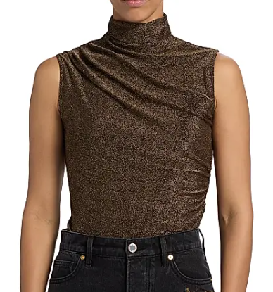 Veronica Beard Mylie Metallic Sleeveless Top