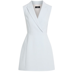 Theory Wrap-Effect Crepe Mini Dress