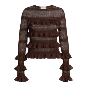 Zimmermann Hypnotic Knitted Lace Frill Top