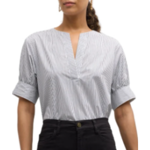 Frame Striped V-Neck Popover Top