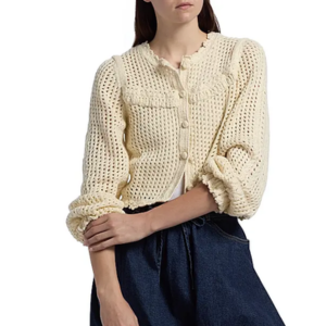 Cinq à Sept Ione Crochet Ruffle Cardigan