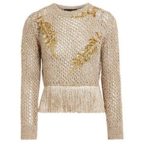 Oscar de la Renta Metallic Cropped Top