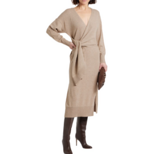 Simkhai Skyla Wrap-Effect Knitted Midi Dress