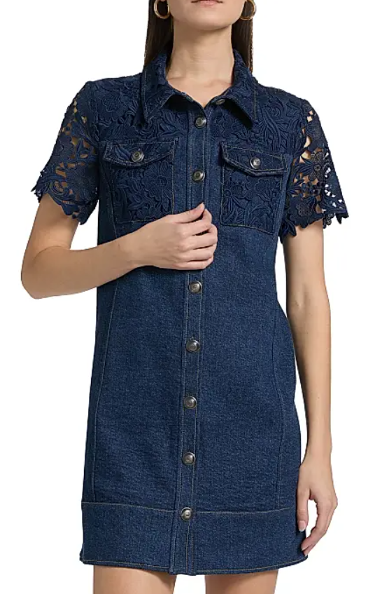 Cinq à Sept Cortland Denim Button-Front Minidress