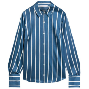 Veronica Beard Monique Striped Silk-Blend Satin Shirt
