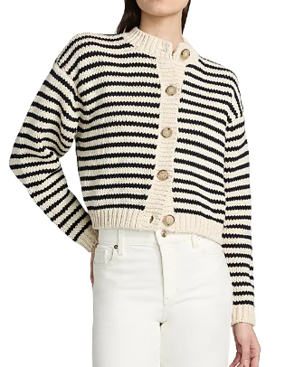 Frame The Striped Chunky Femme Cardigan