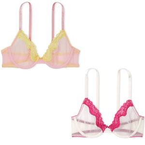 Victorias Secret Tease Lace-Trim Unlined Demi Bra