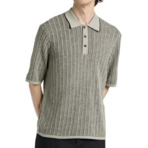 Rag & Bone Harvey Ribbed Cotton-Blend Polo Shirt