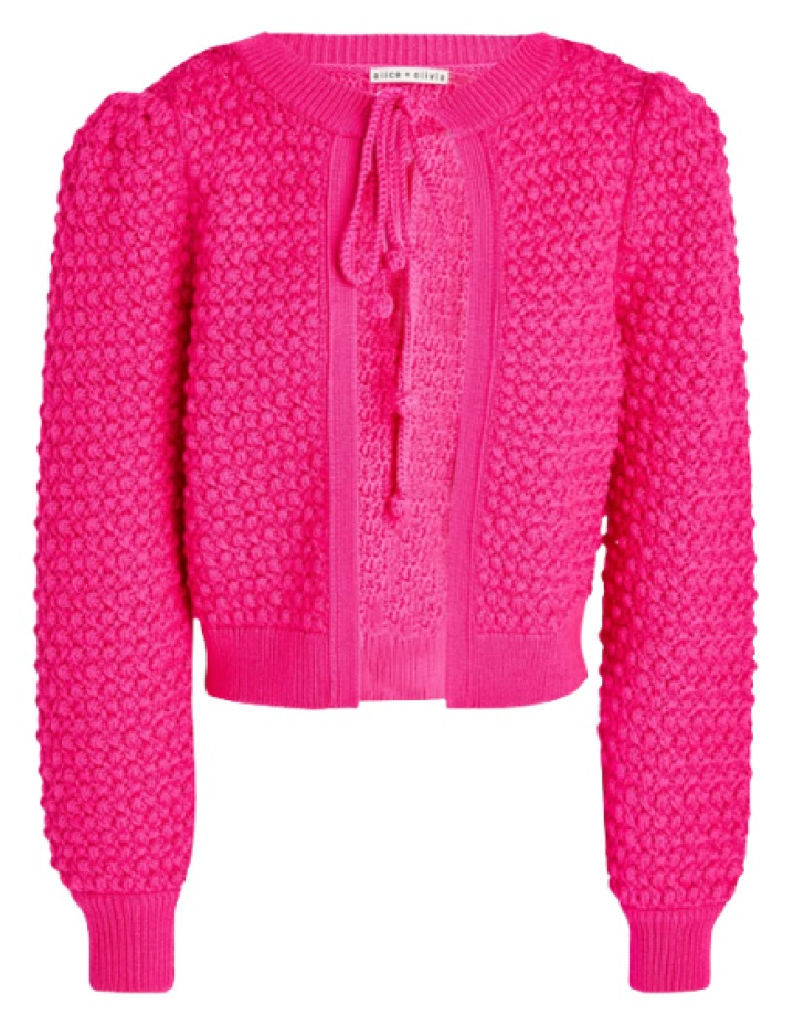Alice + Olivia Kitty Cropped Wool-Blend Cardigan