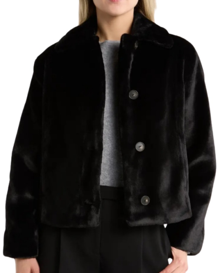 Vince Faux Fur Trucker Jacket