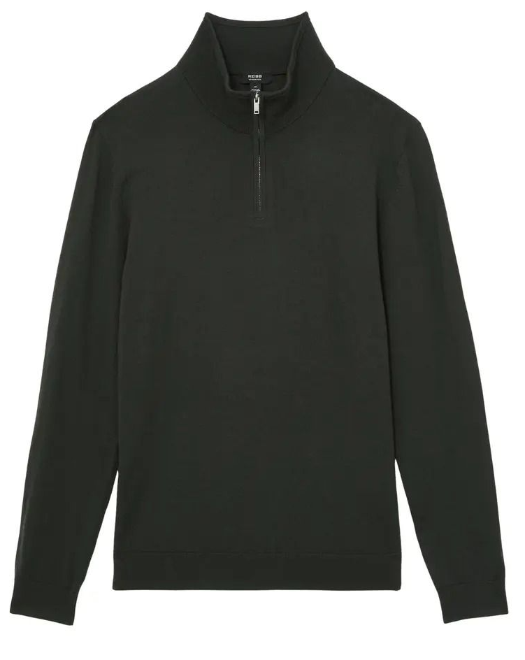 Reiss Blackhall Merlino Wool Quarter Zip Sweater