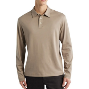 Theory City Relaxed Long Sleeve Cotton Polo