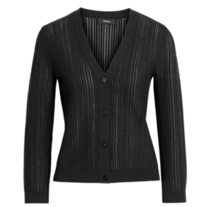 Theory Ribbed Cotton-Blend Cardigan
