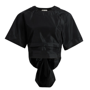 Staud Michelina Taffeta Top w/Bow