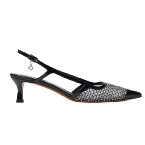 US Maje Rhinestone Mesh Pumps