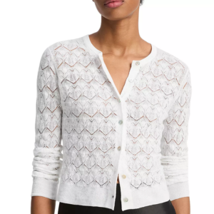 Vince Women's Lace Stitch Cardigan Sweater