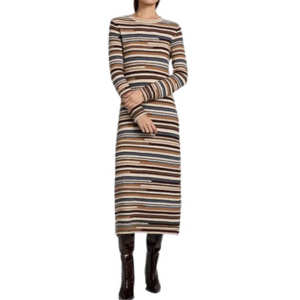 Veronica Beard Sanders Striped Knit Midi-Dress