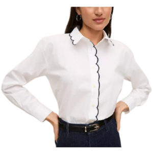 Ann Taylor Scallop Trimmed Shirt