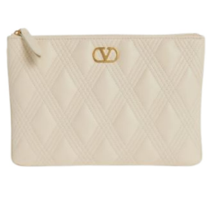 Valentino Garavani Leather Quilted Pouch