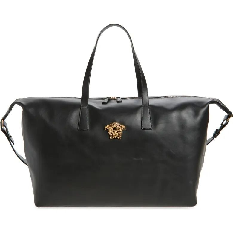 Versace La Medusa Calfskin Leather Duffle Bag